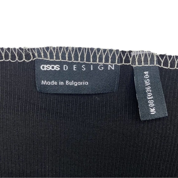 ASOS DESIGN Hourglass Exposed Seam Long Sleeve Top with Lace Up in Black - Picture 4 of 8